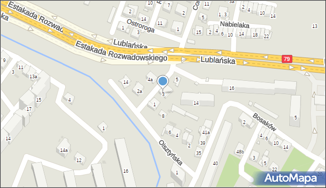 Kraków, Czereśniowa, 3, mapa Krakowa