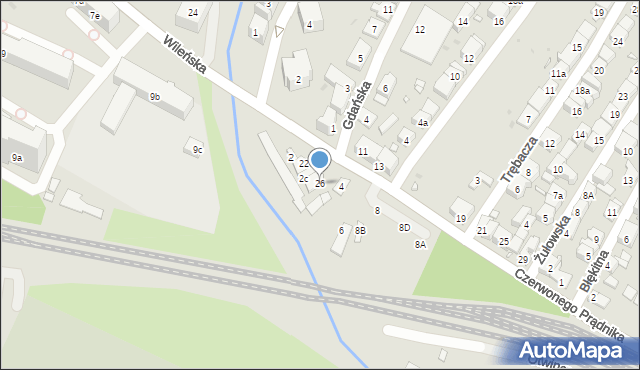 Kraków, Czerwonego Prądnika, 26, mapa Krakowa