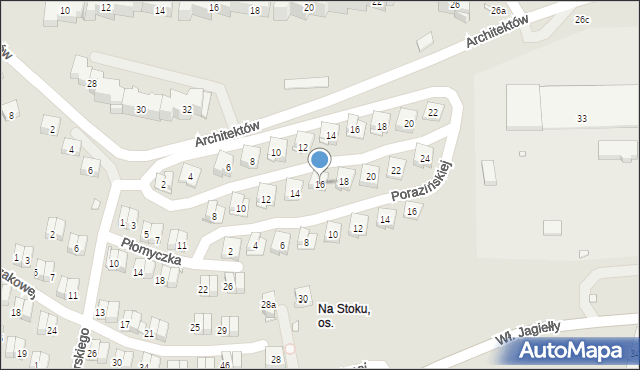 Kraków, Czerwonego Kapturka, 16, mapa Krakowa