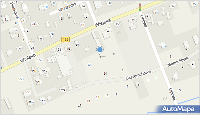 Krosinko, Czeremchowa, 8, mapa Krosinko