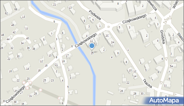 Krosno, Czajkowskiego Feliksa, 15, mapa Krosna