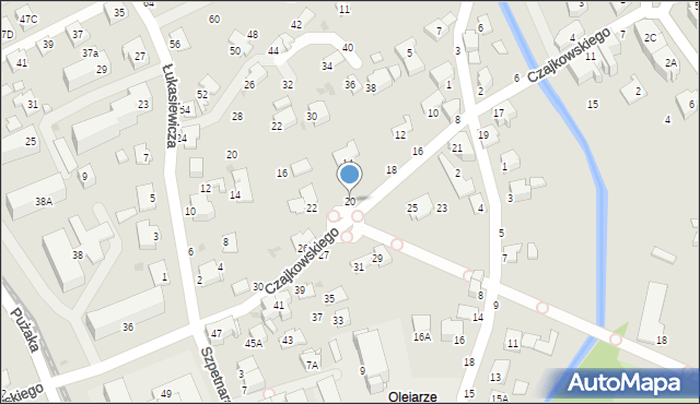 Krosno, Czajkowskiego Feliksa, 20, mapa Krosna