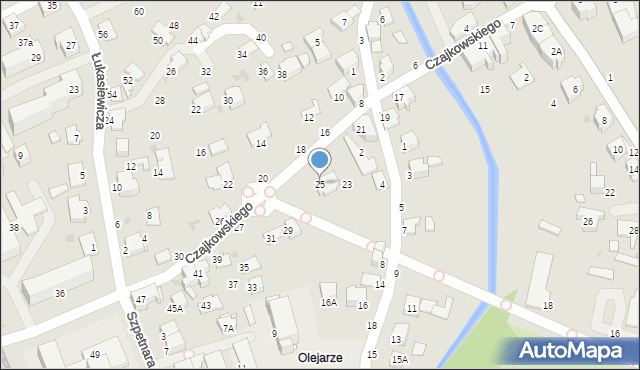 Krosno, Czajkowskiego Feliksa, 25, mapa Krosna