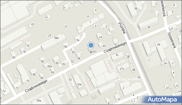 Krosno, Czajkowskiego Feliksa, 46, mapa Krosna