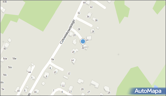 Krosno, Człowiekowskiego Kazimierza, 22, mapa Krosna