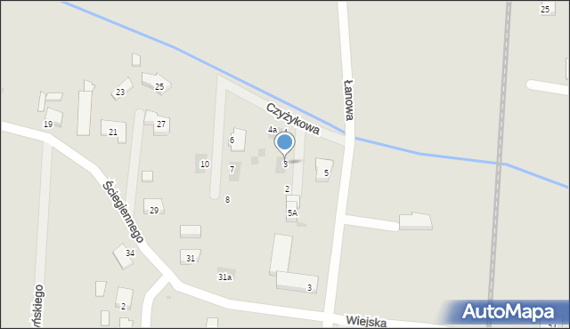 Krotoszyn, Czyżykowa, 3, mapa Krotoszyna