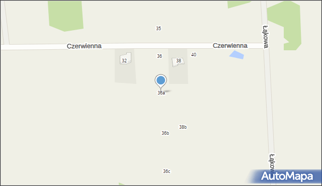 Krubin, Czerwienna, 36a, mapa Krubin