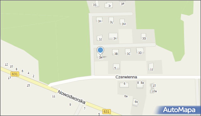 Krubin, Czerwienna, 3A, mapa Krubin