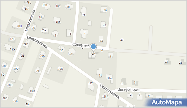 Kruszyn, Czeremchowa, 4A, mapa Kruszyn