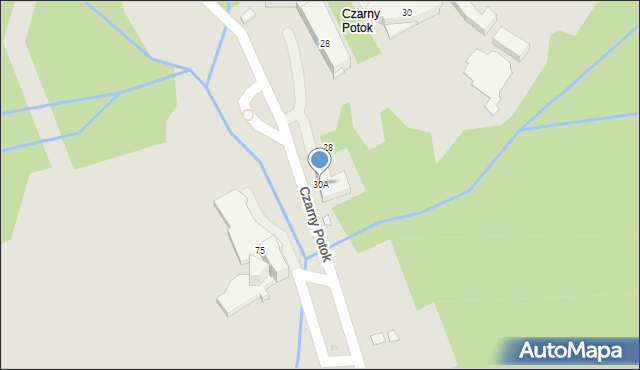 Krynica-Zdrój, Czarny Potok, 30A, mapa Krynica-Zdrój