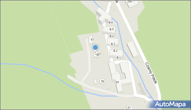 Krynica-Zdrój, Czarny Potok, 61A, mapa Krynica-Zdrój