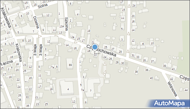 Krzepice, Częstochowska, 22, mapa Krzepice