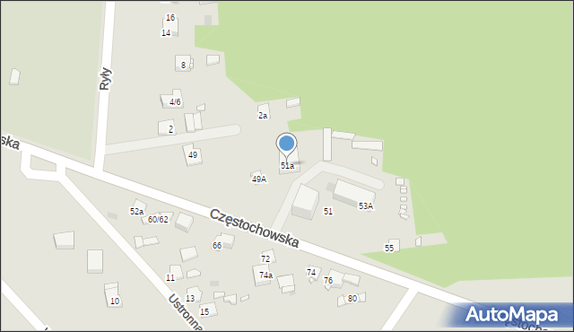 Krzepice, Częstochowska, 51a, mapa Krzepice