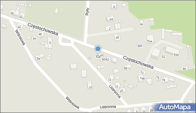 Krzepice, Częstochowska, 52a, mapa Krzepice