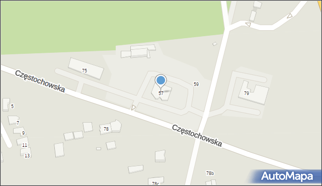 Krzepice, Częstochowska, 57, mapa Krzepice