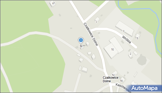 Krzeszowice, Czatkowice Dolne, 59, mapa Krzeszowice