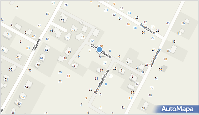 Krzyżanowice, Czereśniowa, 5, mapa Krzyżanowice