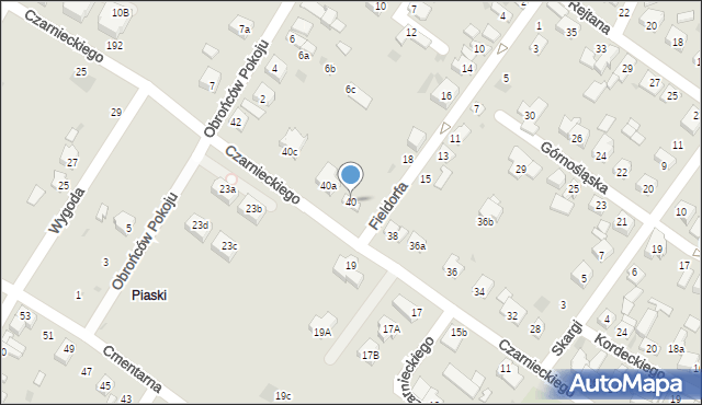 Kutno, Czarnieckiego Stefana, hetm., 40, mapa Kutno