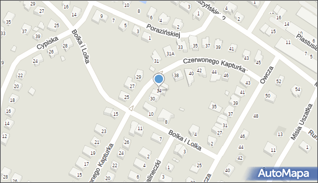 Kwidzyn, Czerwonego Kapturka, 34, mapa Kwidzyn