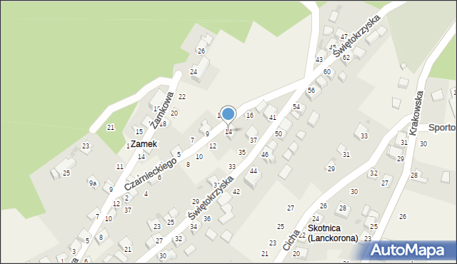 Lanckorona, Czarnieckiego Stefana, hetm., 14, mapa Lanckorona