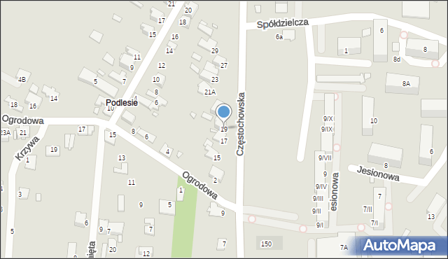 Łazy, Częstochowska, 19, mapa Łazy
