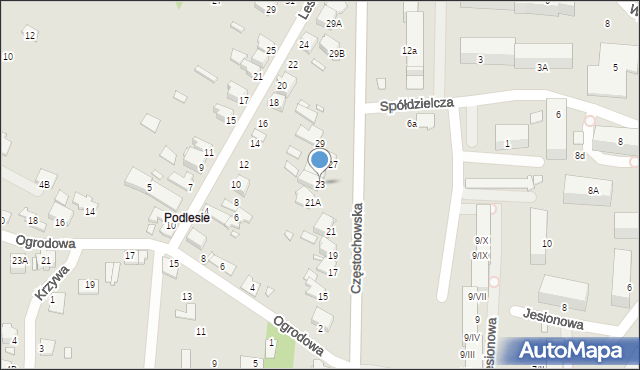 Łazy, Częstochowska, 23, mapa Łazy