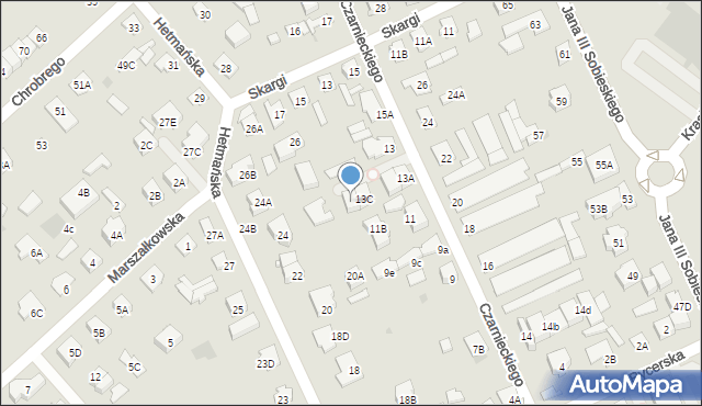 Legionowo, Czarnieckiego Stefana, hetm., 13D, mapa Legionowo