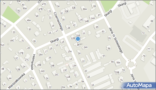 Legionowo, Czarnieckiego Stefana, hetm., 26, mapa Legionowo