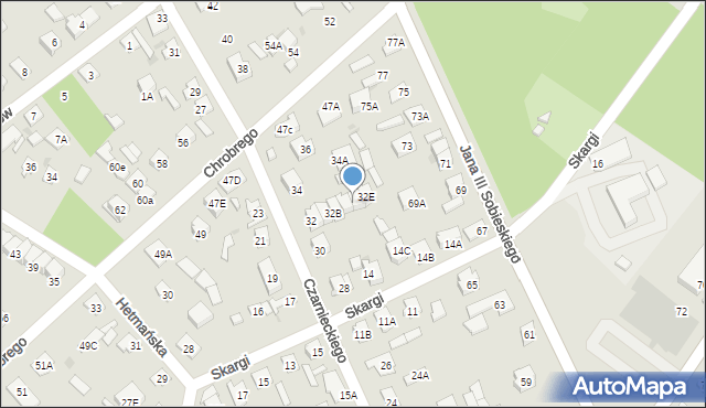 Legionowo, Czarnieckiego Stefana, hetm., 32D, mapa Legionowo