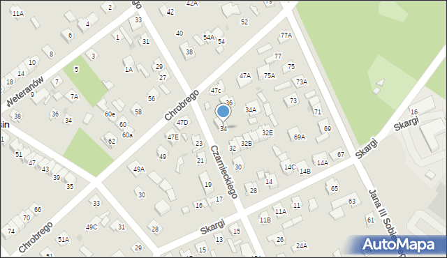 Legionowo, Czarnieckiego Stefana, hetm., 34, mapa Legionowo