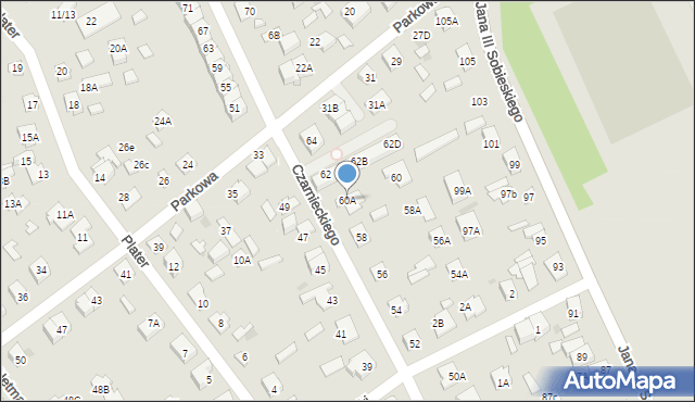 Legionowo, Czarnieckiego Stefana, hetm., 60A, mapa Legionowo