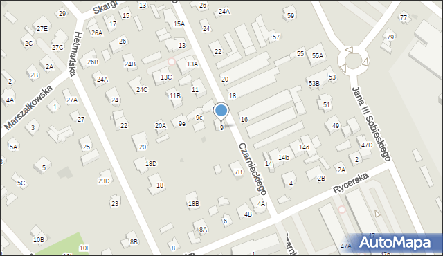 Legionowo, Czarnieckiego Stefana, hetm., 9, mapa Legionowo