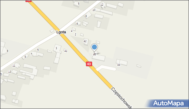 Lgota, Częstochowska, 46, mapa Lgota