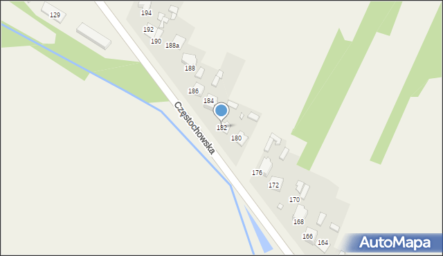 Lipie, Częstochowska, 182, mapa Lipie