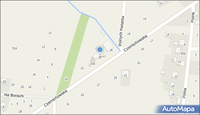 Liszki, Czernichowska, 20, mapa Liszki