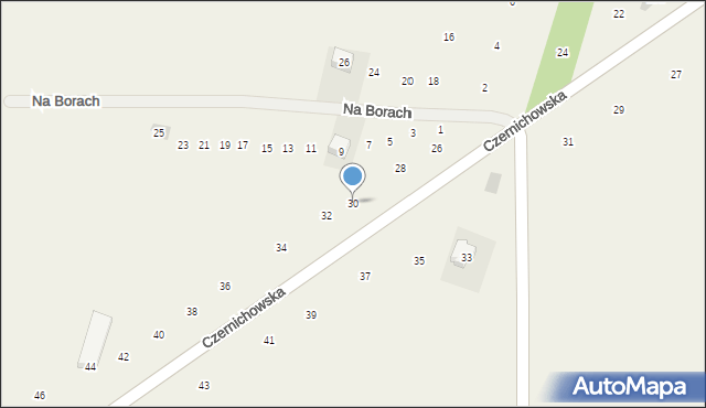 Liszki, Czernichowska, 30, mapa Liszki