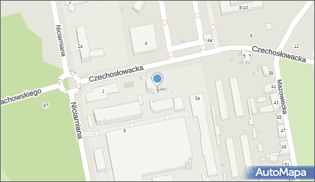 Łódź, Czechosłowacka, 3, mapa Łodzi