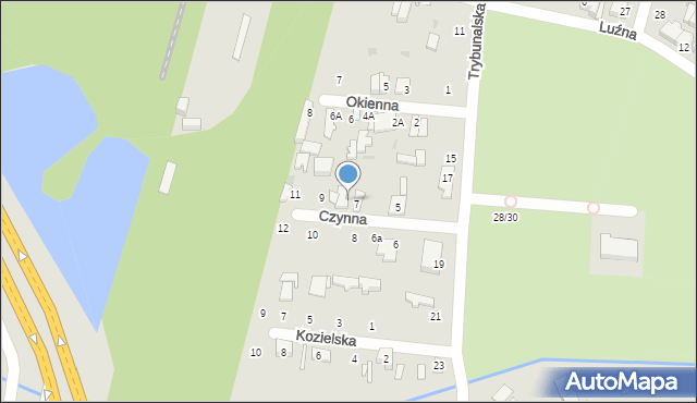 Łódź, Czynna, 7A, mapa Łodzi