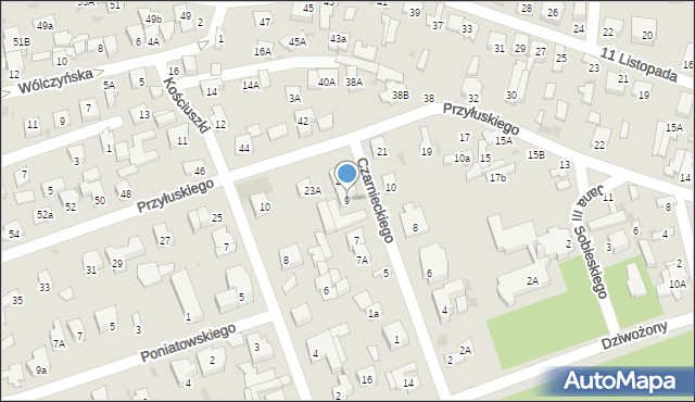 Łomianki, Czarnieckiego Stefana, hetm., 9, mapa Łomianki