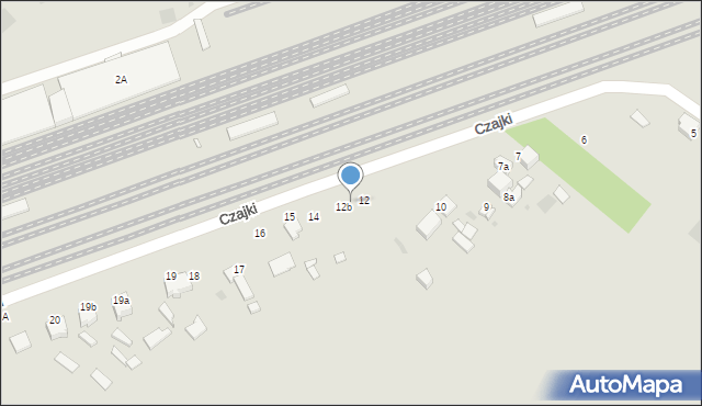 Łowicz, Czajki, 12a, mapa Łowicza