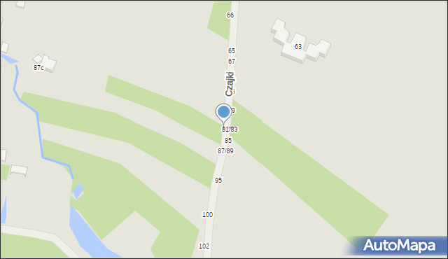 Łowicz, Czajki, 84/86, mapa Łowicza