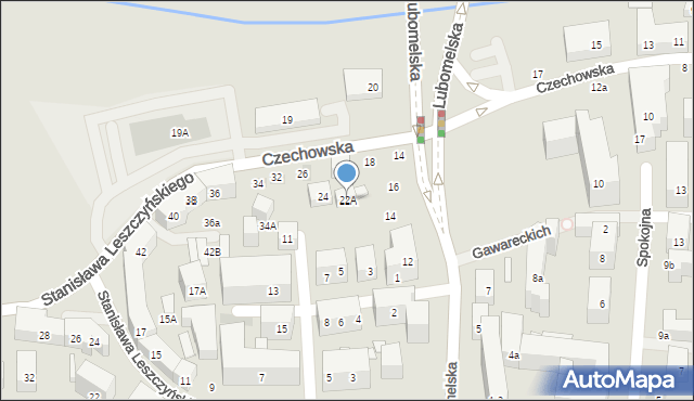 Lublin, Czechowska, 22A, mapa Lublina