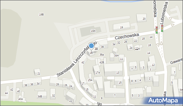 Lublin, Czechowska, 40, mapa Lublina