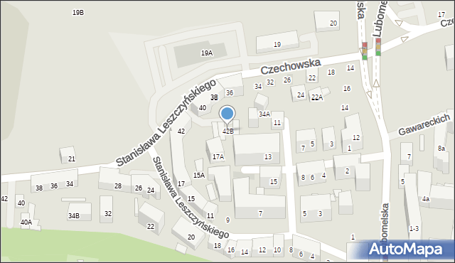 Lublin, Czechowska, 42B, mapa Lublina