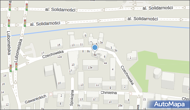Lublin, Czechowska, 8a, mapa Lublina
