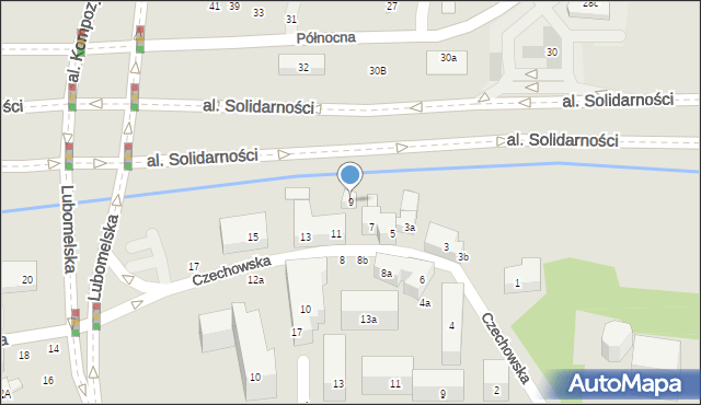 Lublin, Czechowska, 9, mapa Lublina