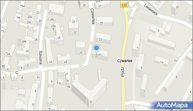 Lublin, Czwartek, 21, mapa Lublina