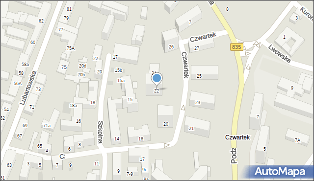 Lublin, Czwartek, 22, mapa Lublina