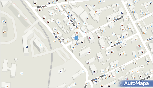 Lublin, Czeska, 24, mapa Lublina