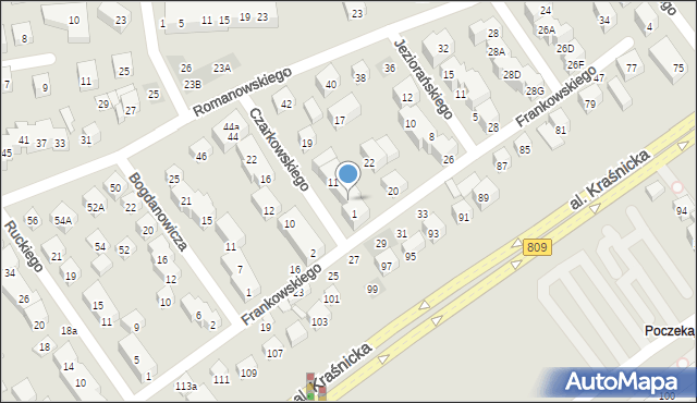 Lublin, Czarkowskiego Władysława, 5, mapa Lublina